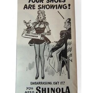 1946 Shinola Shoe Polish Advertising Print Ad Pin-Up Girl Memorabilia MCM 40s